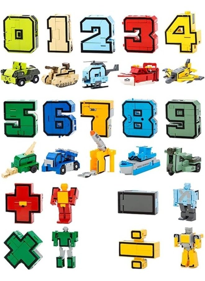 Transform Robot Toy Digital Deformation Team Number Robot Building Blocks Stacking Toy Playset for Kids Early Learning Robot Puzzle Blocks Ideal Gift for Boys  - Image 1