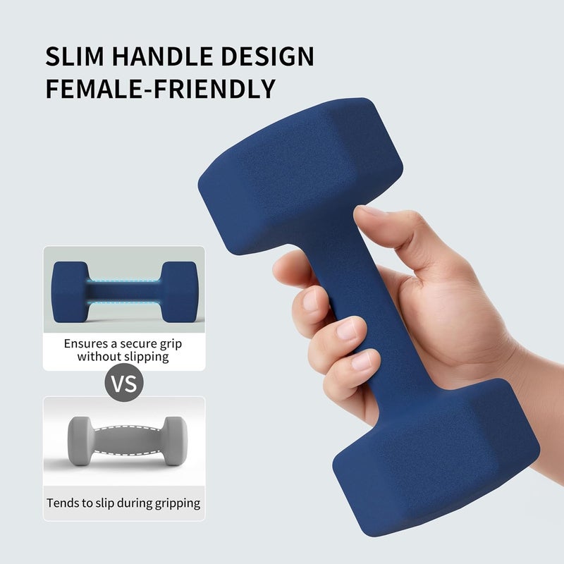 PROIRON Hex Neoprene Dumbbell Set - 2 x 8KG - Image 4