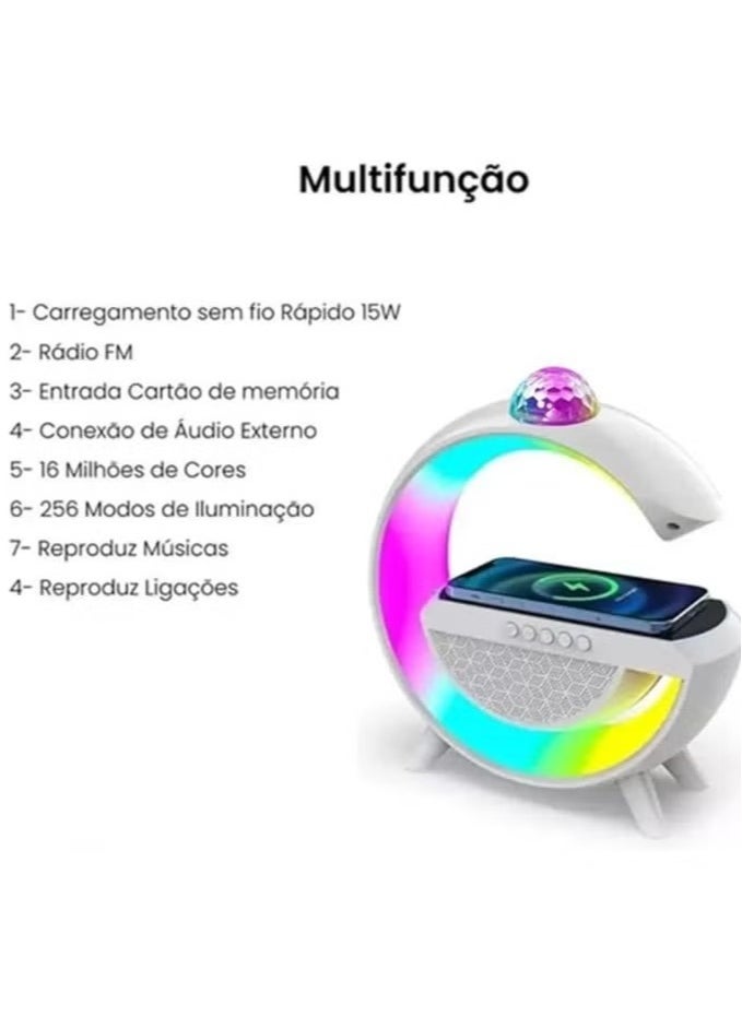 Speaker with Wireless Charger, New Smart LED Light, Home Decoration Bedroom Atmosphere Lamp with Lighting from Above