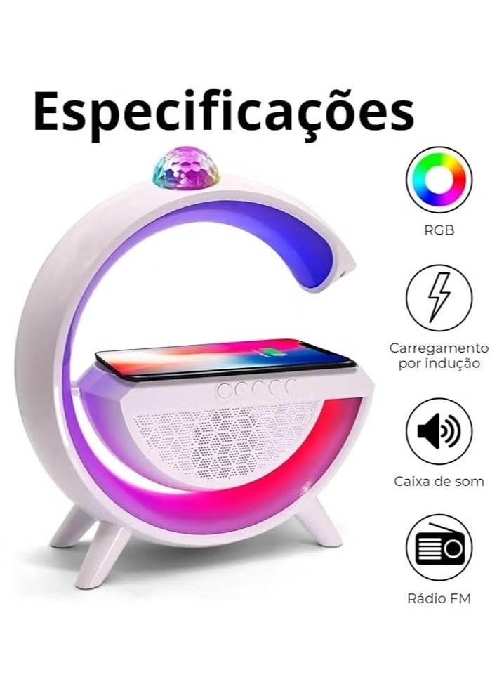 Speaker with Wireless Charger, New Smart LED Light, Home Decoration Bedroom Atmosphere Lamp with Lighting from Above