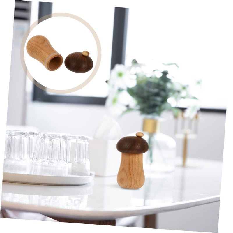 Mushroom Wooden Toothpick Dispenser Holder For Kitchen Home Restaurant Decor - Image 4
