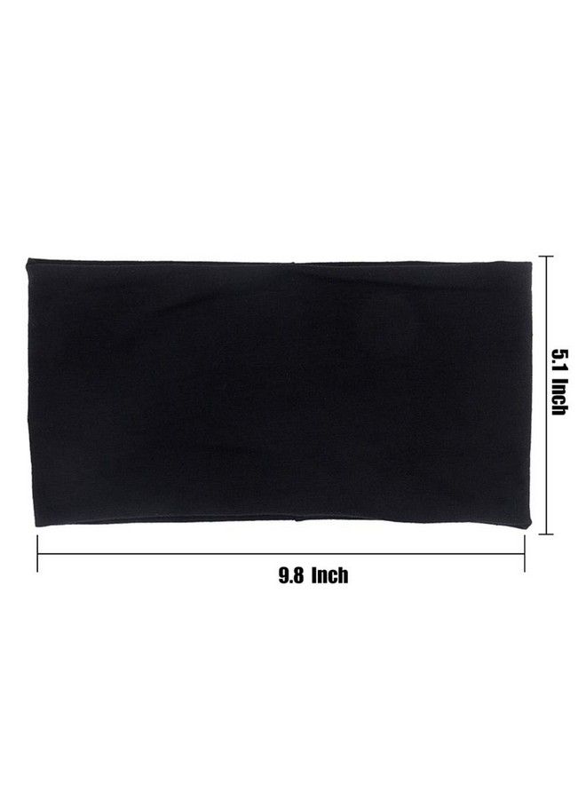 Yeshan Wide Face Mask Headbands For Women With Soft Stretchy Black Bandana Headbands Elastic Yoga Sports Headwrappack Of 10 - Image 3