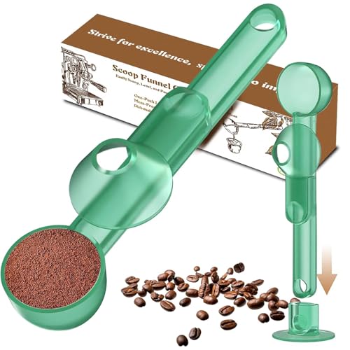 Mudygelay Coffee Scoop with Funnel for Ground Coffee, Protein Powder & Tea, for Reusable K Cup Refiller, 2TBSP Mess-Free, Funnel Design Prevents Spills (Translucent Green, 1-Pack) - Image 1