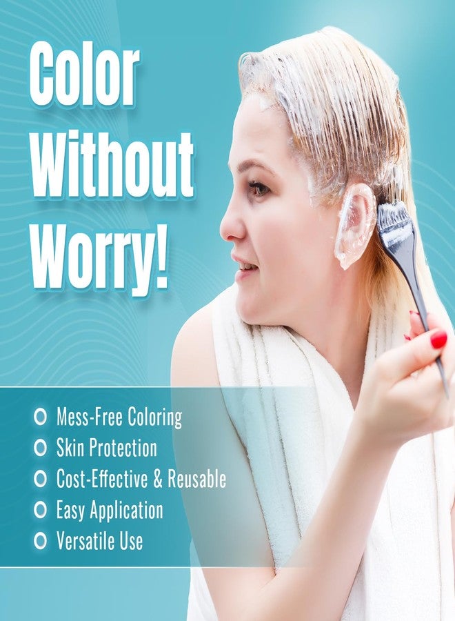 Herbishh Hair Color Ear Shield Covers, Reusable Hair Dye Stain Protection, Disposable & Waterproof Plastic Ear Shower Caps for Men & Women, Ideal for Salon & At-Home Use, 100 Pieces - Image 3