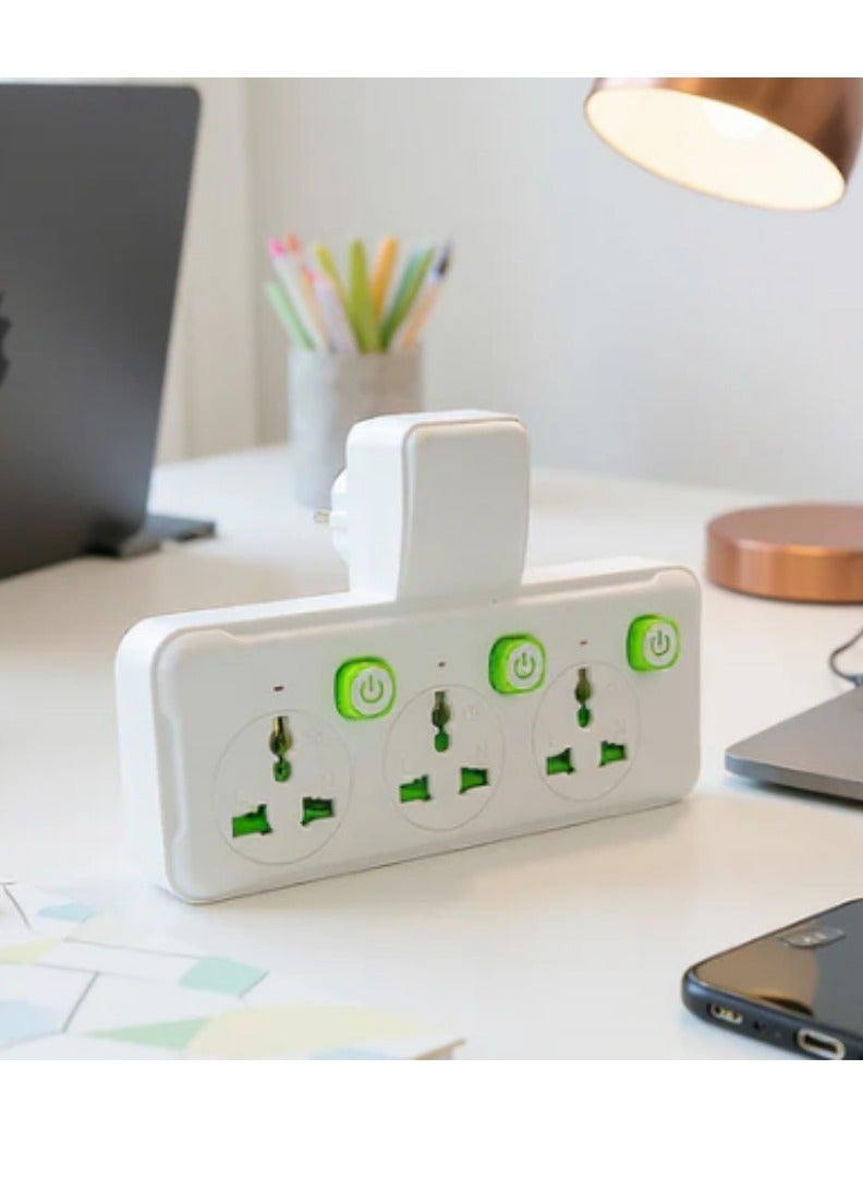 Sky View Power Socket Extension 3 Outlets with Individual Switches and 3 USB Ports - Image 1