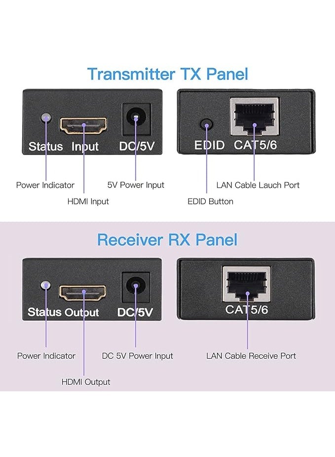 Terabyte 4K 60M HDMI Extender Transmitter Receiver Converter Over cat5/cat6 RJ45 LAN Network Ethernet Cable 60M 1080P PC to TV - Image 2