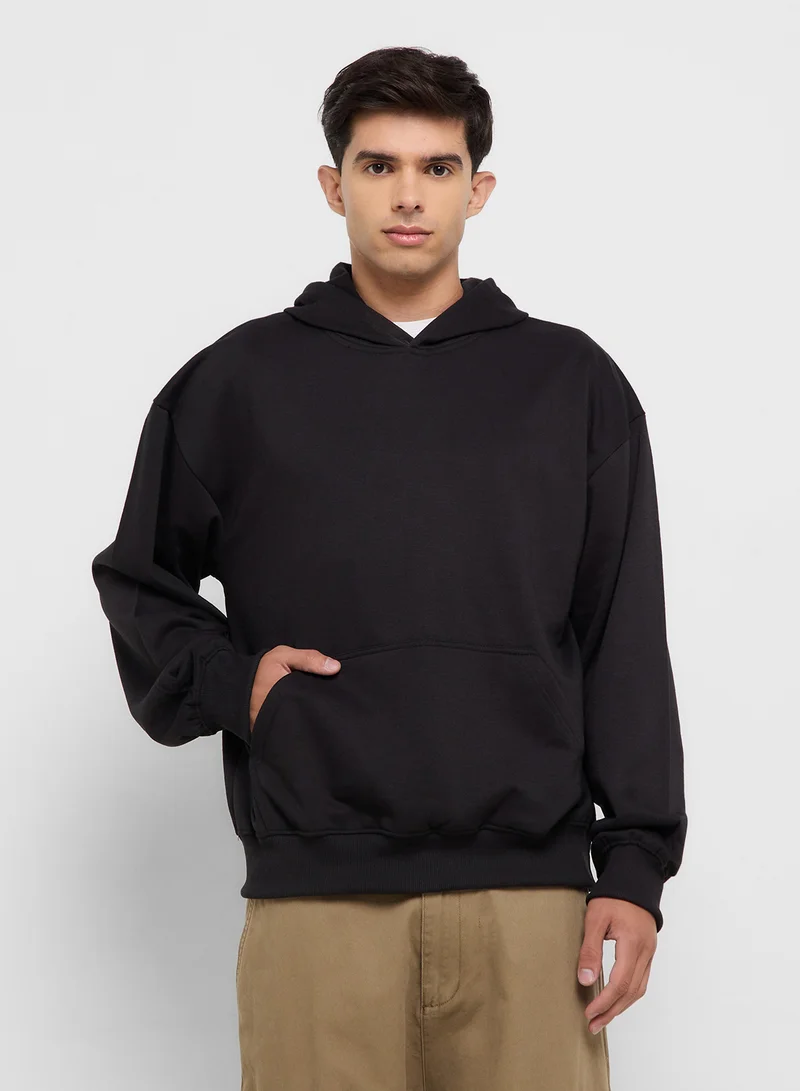 سفنتي فايف Oversized Basic Graphic Hoodie