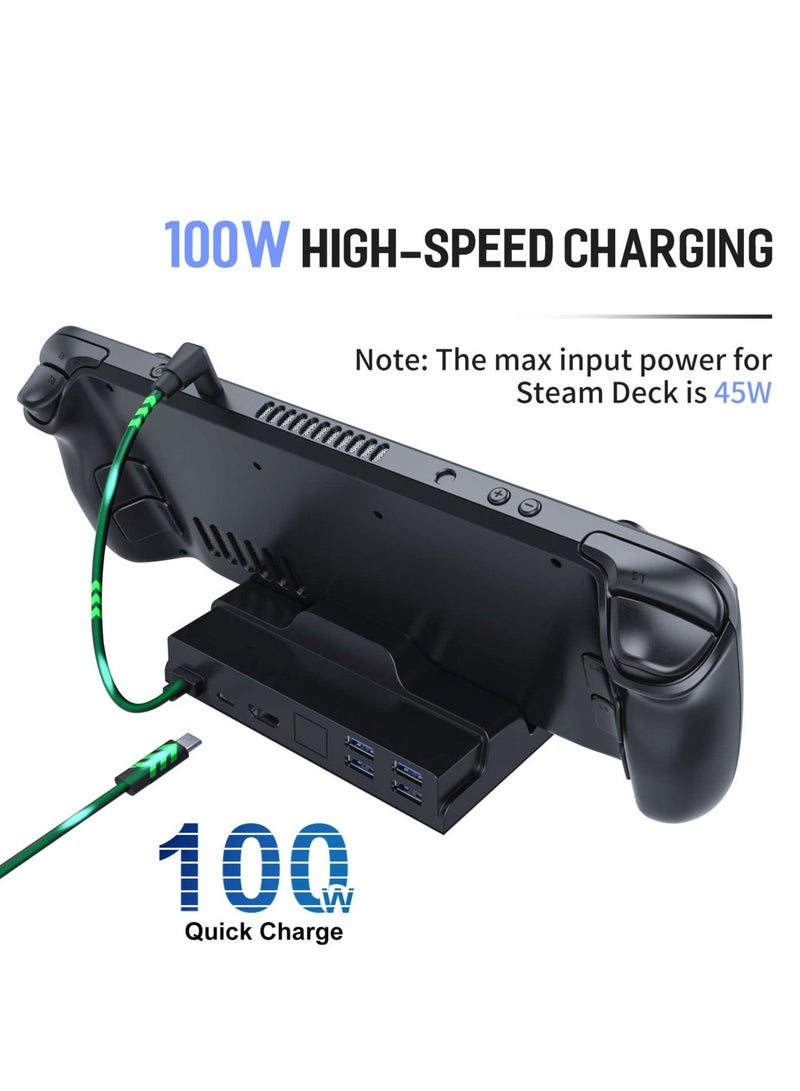 Captaintech 6-in-1 Docking Station for Steam Deck, HDMI 2.0 4K@60Hz, USB-A 3.0, USB-C PD Port for Full Speed Charging - Compatible with Valve Stream Deck Accessories - Image 3
