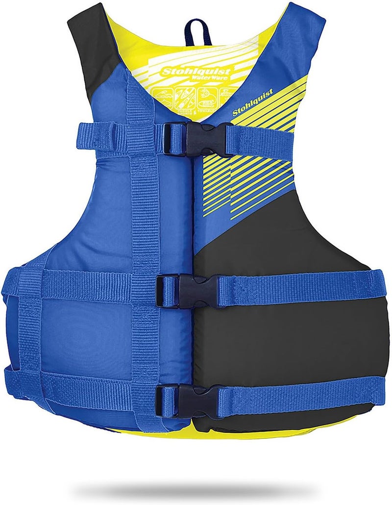 Stohlquist Kids Life Jacket 50-90 lbs - Coast Guard Approved Life Vest - Type III PFD for Boys and Girls - Secure & Adjustable Fit for Swimming, Boating & Water Sports - Image 1