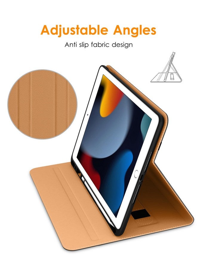 DTTO for iPad 9th/8th/7th Generation 10.2 Inch Case 2021/2020/2019, Premium Leather Business Folio Stand Cover with Apple Pencil Holder - Auto Wake/Sleep and Multiple Viewing Angles, Black - Image 2
