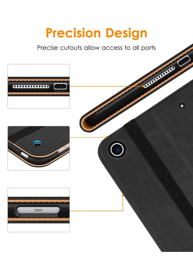 DTTO for iPad 9th/8th/7th Generation 10.2 Inch Case 2021/2020/2019, Premium Leather Business Folio Stand Cover with Apple Pencil Holder - Auto Wake/Sleep and Multiple Viewing Angles, Black - Image 4