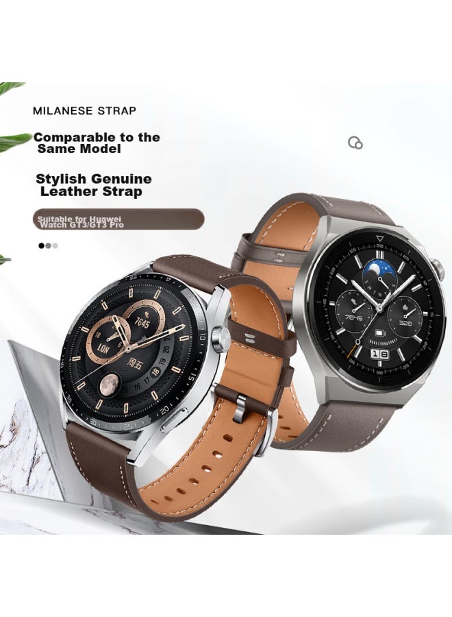 Wei Qiantu Weiqiantu سوار ساعة جلدي متوافق مع Huawei Watch Gt4/gt5/pro/watch4/3pro/gt3pro، سوار رياضي للرجال، قرص 46/48 مم - Image 5