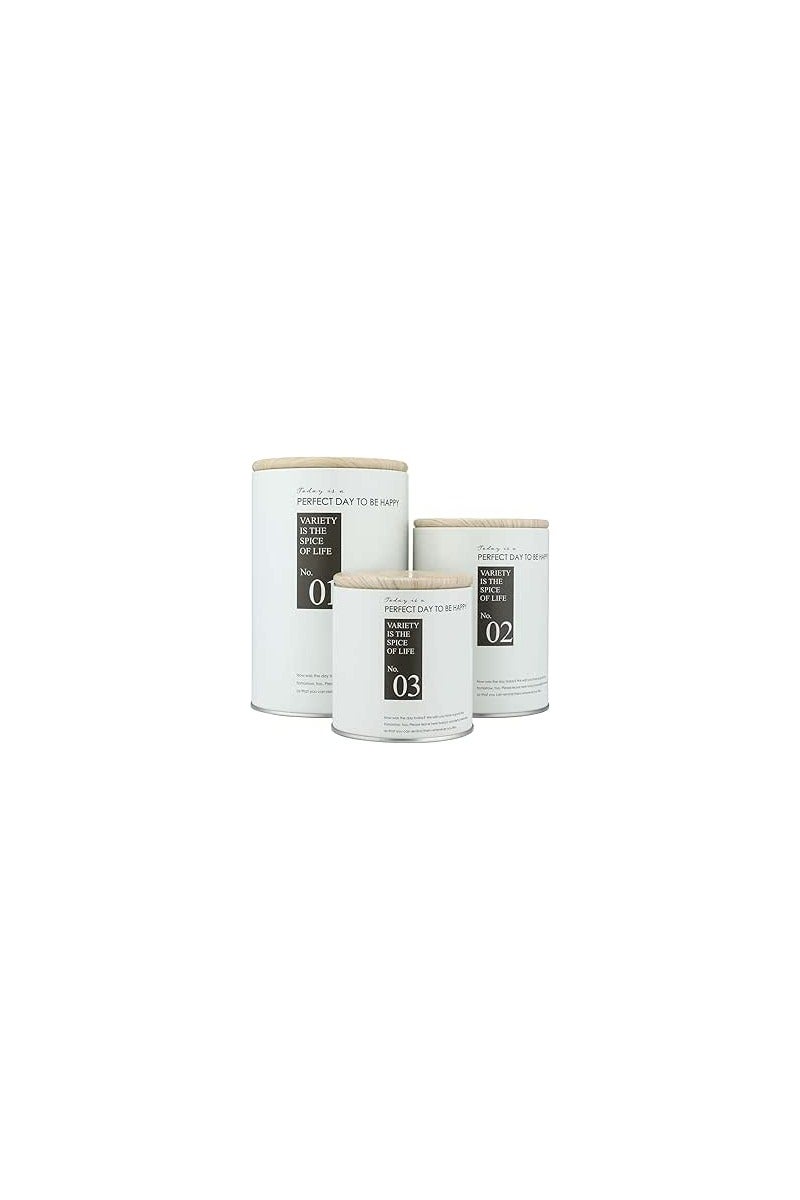Canister Kit for Kitchen Counter Large Iron 3 Pcs Flour and Sugar Containers include Labels With Airtight Metal Lids for Cereal, Spice, Nuts, Flour, Coffee and Tea - White - Image 4