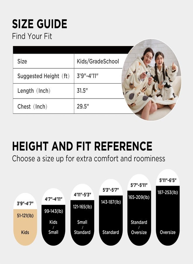 Bedsure Wearable Blanket Hoodie, Sherpa Hooded Blanket Printed for Adult & Kids as Gifts for Women, Mom Gifts Sherpa Hoodie, Kids, Dachshund, Grey - Image 5