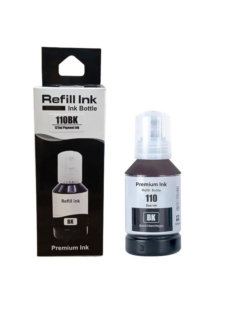 Terabyte ink 110S 127ml for EcoTank for EPSON Black Double for M1100/M1120/ M1140/M1170/M1180/ M2120/M2140/M2170/ M3140/M3170/M3180 - Image 1