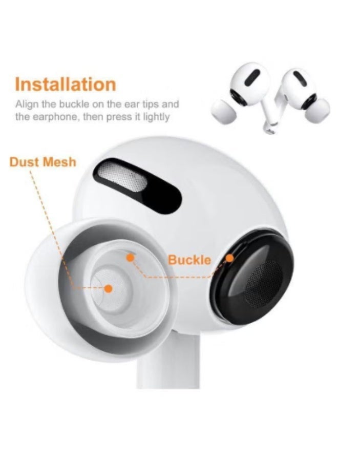 virenia 8-Piece Replacement Ear Tips for AirPods Pro 3 – White – Size M - Image 4