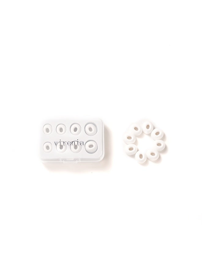 virenia 8-Piece Replacement Ear Tips for AirPods Pro 3 – White – Size M - Image 1