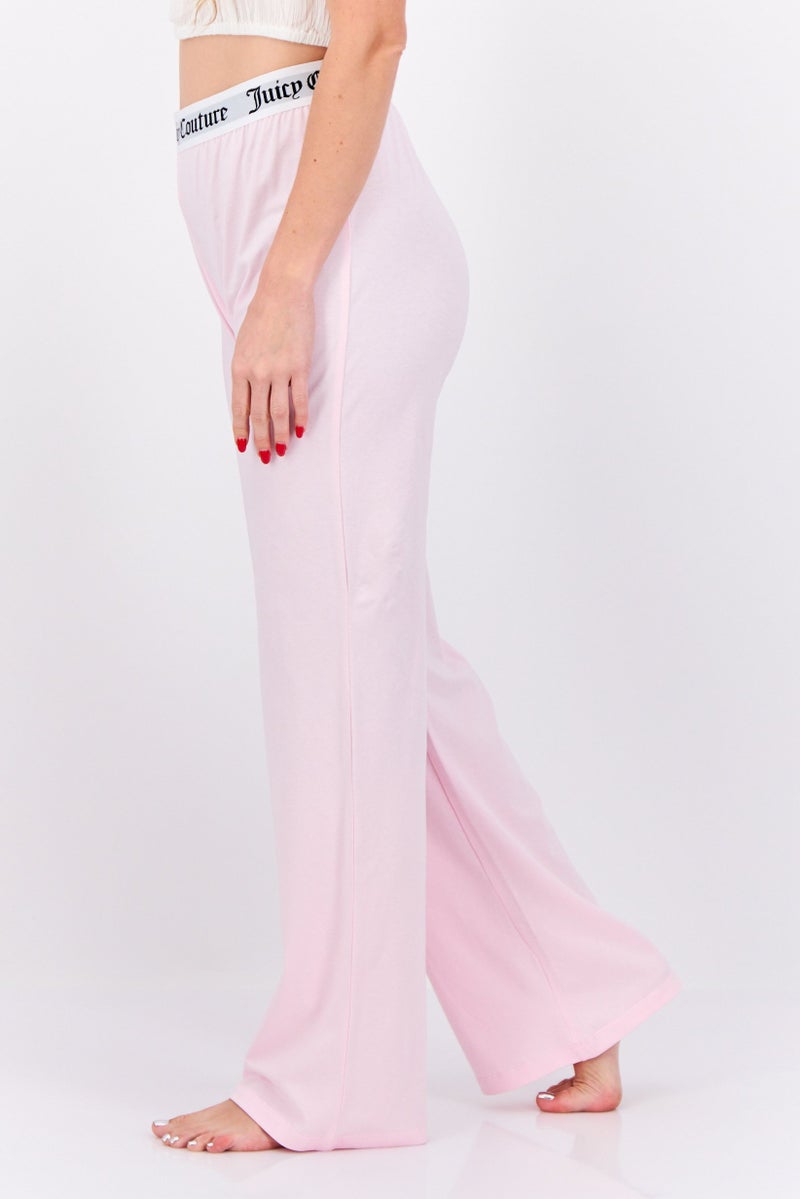 Juicy Couture Women Brand Logo Pull-On Pajama Pants, Pale Pink - Image 2