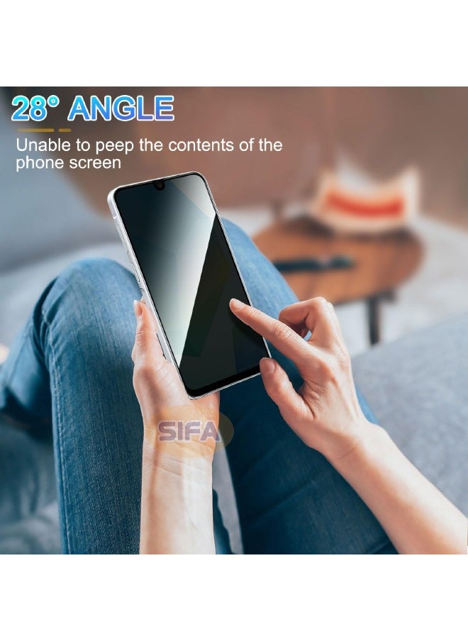 Glass - [2+2 Pack] Samsung Galaxy A16 Privacy Screen Protector with Camera Lens Protector, Fingerprint Unlock Support, Touch Sensitive, Bubble Free 9H Hardness Anti-Scratch Screen Protector for Samsung A16 5G/4G 6.7 inch - Image 1