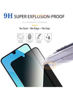 Glass [2+2 Pack] Samsung Galaxy A16 Privacy Screen Protector with Camera Lens Protector, Fingerprint Unlock Support, Touch Sensitive, Bubble Free 9H Hardness Anti-Scratch Screen Protector for Samsung A16 5G/4G 6.7 inch  - Image 4