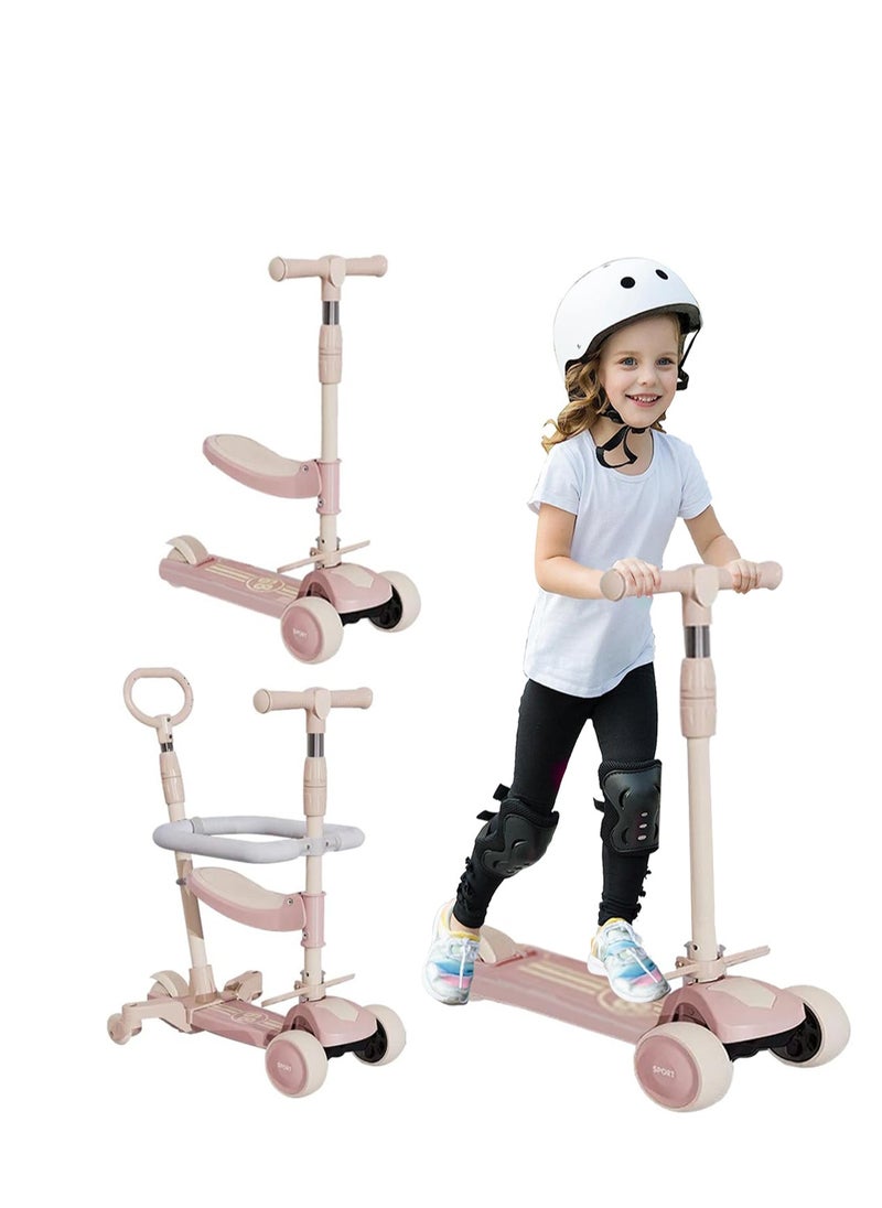 DMG TECH KIDS Kick Scooter, 4 in 1 Kids Scooter with Adjustable Parent Push Bar  - Image 1