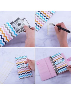 SYOSI 27 Pcs A6 PU Leather Binder Budget Cash Envelopes System  Planner Organizer, Money, Expense Sheets and Labels , Pink  - Image 4