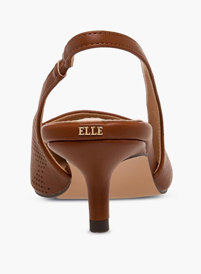 ELLE أحذية نسائية بكعب صغير مع حزام خلفي - Image 5