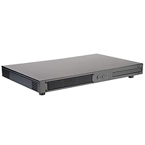 SilverStone مركز وسائط سيلفرستون تيك رفيع Mini-ITX للوحة الأم إنتل DH61AG مع علبة ODD رفيعة، أسود PT12B - Image 1