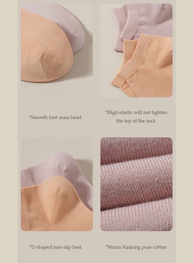 DUNISO 8 Pieces of Women's cotton low cut socks, thin boat socks, non slip short socks, sports socks,moisture wicking, breathable and odor proof, suitable for daily use in all seasons  - Image 5