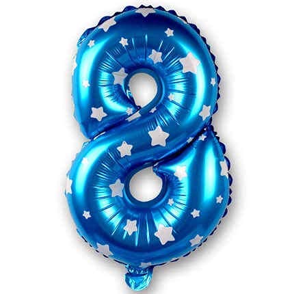 flavouredlove 16 inch Eight Foil Number Air or Helium Balloon Party Decoration Blue hearts Pack of 1 | 8 Year No. Balloons Birthday/Anniversary (Blue hearts Number 8) - Image 4