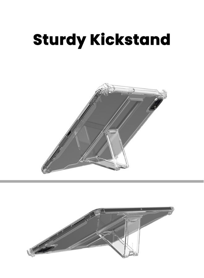 iPad Pro 2024 (7th Generation) M4 13-Inch Case, Durable Shockproof Clear Cover with Kickstand and Pencil Holder, Four Corner Airbag Anti Drop Protective Case for iPad Pro 13-Inch 2024 (Clear) - Image 5