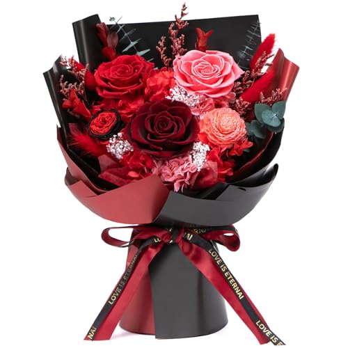 Bessol Flowers for Delivery Preserved Fresh Flower Bouquet Mothers Day Roses Gifts for Mom Birthday Flowers for Women Grandma from Daughter Forever Eternal Rose Gift for Wife Girlfriend Sister - Image 1