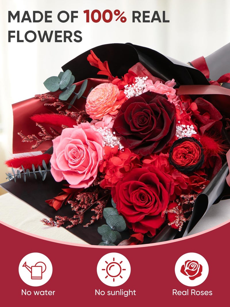 Bessol Flowers for Delivery Preserved Fresh Flower Bouquet Mothers Day Roses Gifts for Mom Birthday Flowers for Women Grandma from Daughter Forever Eternal Rose Gift for Wife Girlfriend Sister - Image 3