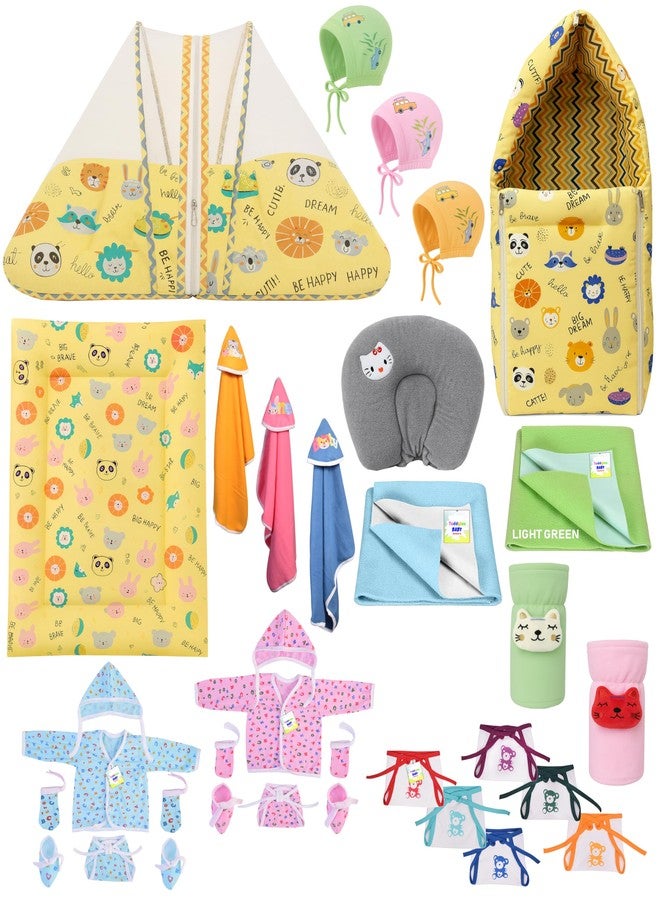Toddylon Newborn Baby Essentials Kit Combo Set (0-6 Months) | New Born Baby Gift Set & Hospital Bag Kit | Unisex Infants Combo for Newborns Infant Boys & Girls (Yellow) - Image 1