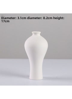 Ceramic Vase Ceramic Art Fleshy Flower Pot Painted Hand-painted White Embryo Mold Parent-child Children's Graffiti Vase-Color:28h Plum Vase + 1 Set Of Paint Painting Tools