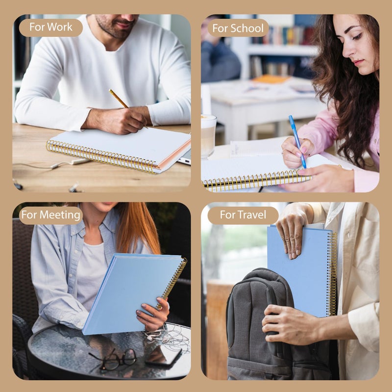FLYING EAGLE 8.5 x 11 Large Graph Notebook Journal Spiral Graph Grid Notebook 210 Pages Hardcover Notebooks Engineering Paper Notebook Graphing Notebook for Men Women, Blue - Image 2