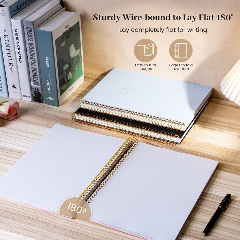 FLYING EAGLE 8.5 x 11 Large Graph Notebook Journal Spiral Graph Grid Notebook 210 Pages Hardcover Notebooks Engineering Paper Notebook Graphing Notebook for Men Women, Blue - Image 4