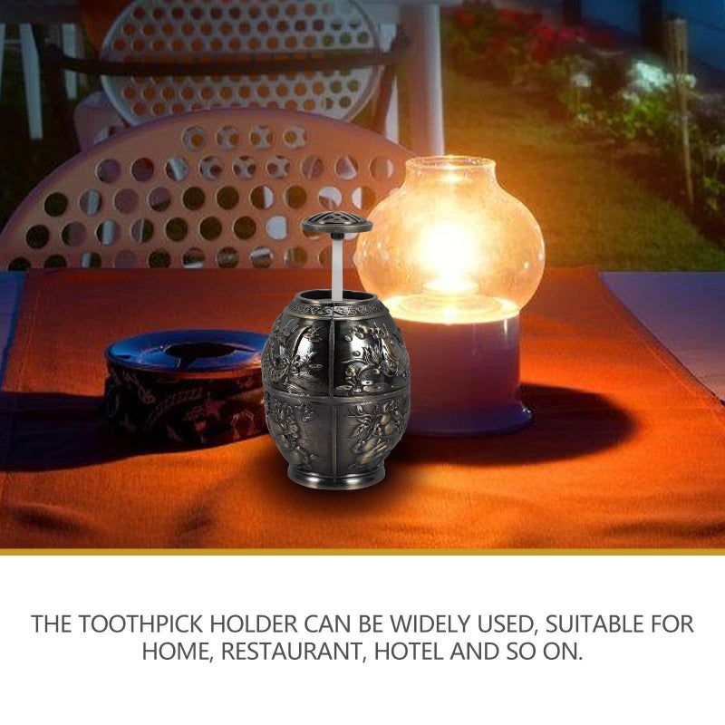 Copper Press Type Toothpick Holder Portable Desktop Dispenser For Home And Travel - Image 4