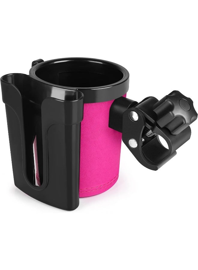 accmor حامل أكواب عربات الأطفال من أكمور مع حامل الهاتف والمفاتيح، 3 في 1 حامل أكواب عالمي للمشروبات زجاجات عربات الأطفال، الدراجات، الكراسي المتحركة، المشايات، السكوترات، أسود وردي - Image 2