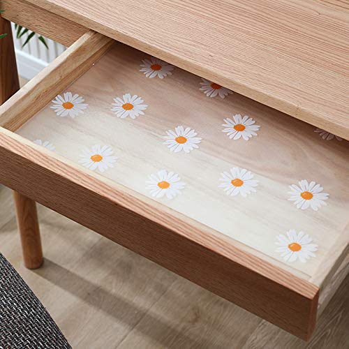 Jacriah Daisy Shelf Liner for Kitchen Cabinets – Non-Adhesive, Non-Slip Drawer & Refrigerator Liner – Waterproof, Washable Cabinet Mat Floral Pattern, Easy to Cut & Install – Fits Pantry, Bathroom, Office - Image 2