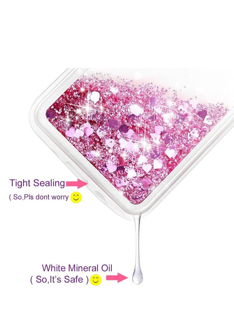 كايس كلوب جراب سائل لامع لهاتف iPhone 15 Pro - تصميم قلب وردي لامع، غطاء TPU شفاف مقاوم للصدمات، مقاس 6.1 بوصة - Image 2