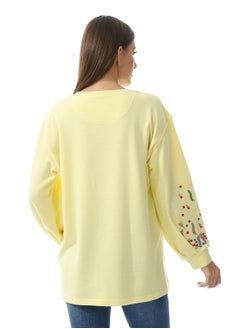 Women over size Embroidery T- Shirt With Long Sleeves And Round Neck - pzsku/Z0C3B6D34FC281F5687F6Z/45/_/1721640765/ee0a792c-1f2d-4fe1-ab54-cde19a90232c