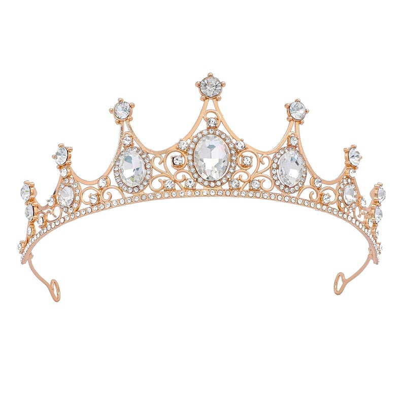 FORSEVEN Crystal Tiaras Birthday Crown for Women Wedding Rhinestones Princess Party Headbands Hair Accessories for Women and Girls Halloween Decorations Headband - Image 1