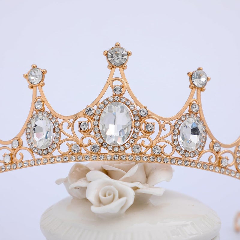 FORSEVEN Crystal Tiaras Birthday Crown for Women Wedding Rhinestones Princess Party Headbands Hair Accessories for Women and Girls Halloween Decorations Headband - Image 5