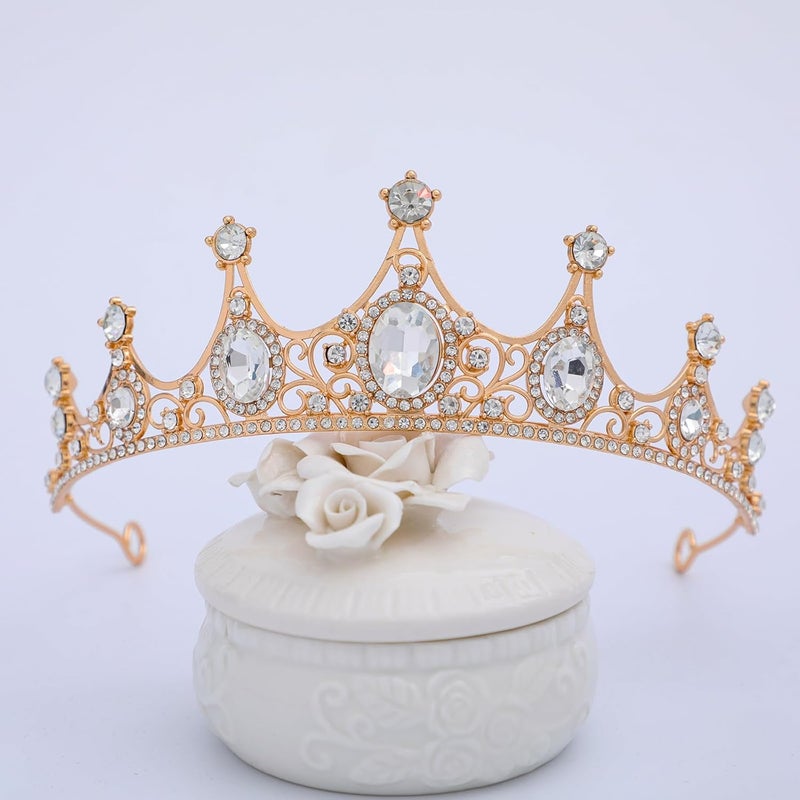FORSEVEN Crystal Tiaras Birthday Crown for Women Wedding Rhinestones Princess Party Headbands Hair Accessories for Women and Girls Halloween Decorations Headband - Image 2