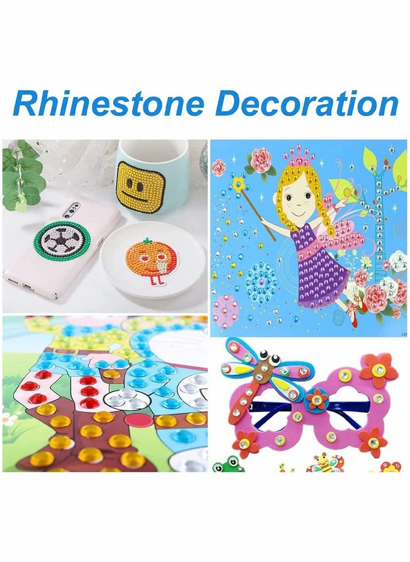 4 Size 14 Sheets Crystal Gem Stickers Crystal Rhinestone Stickers Self-Adhesive Bling Jewels Sticker for Face Eyes Nails Body Makeup Festival Kids DIY Craft Cards Embellishment Diamond Decorations - Image 4