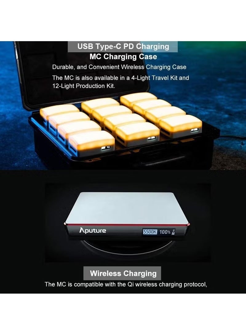 Aputure Amaran AL-MC RGBWW On Camera Video Light, CRI/TLCI 96+, Temperature 3200K-6500K, HSI Mode, Support Magnetic Attraction and App with USB-C PD and Wireless Charging - Image 5