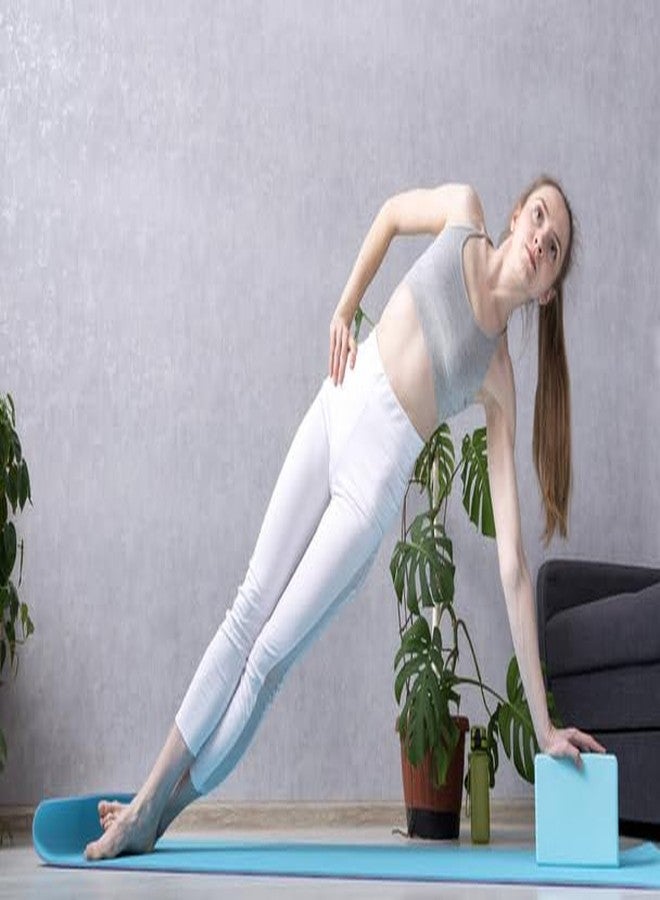 The Yogis مجموعة مكعبات اليوغا من يوغي، قطعتان، مصنوعة من إسفنج عالي الكثافة لتمارين التمدد والتوازن، إكسسوارات يوغا فاخرة للنساء والرجال، مقاس كبير جدًا 3×6×9 بوصة مع حزام. - Image 2