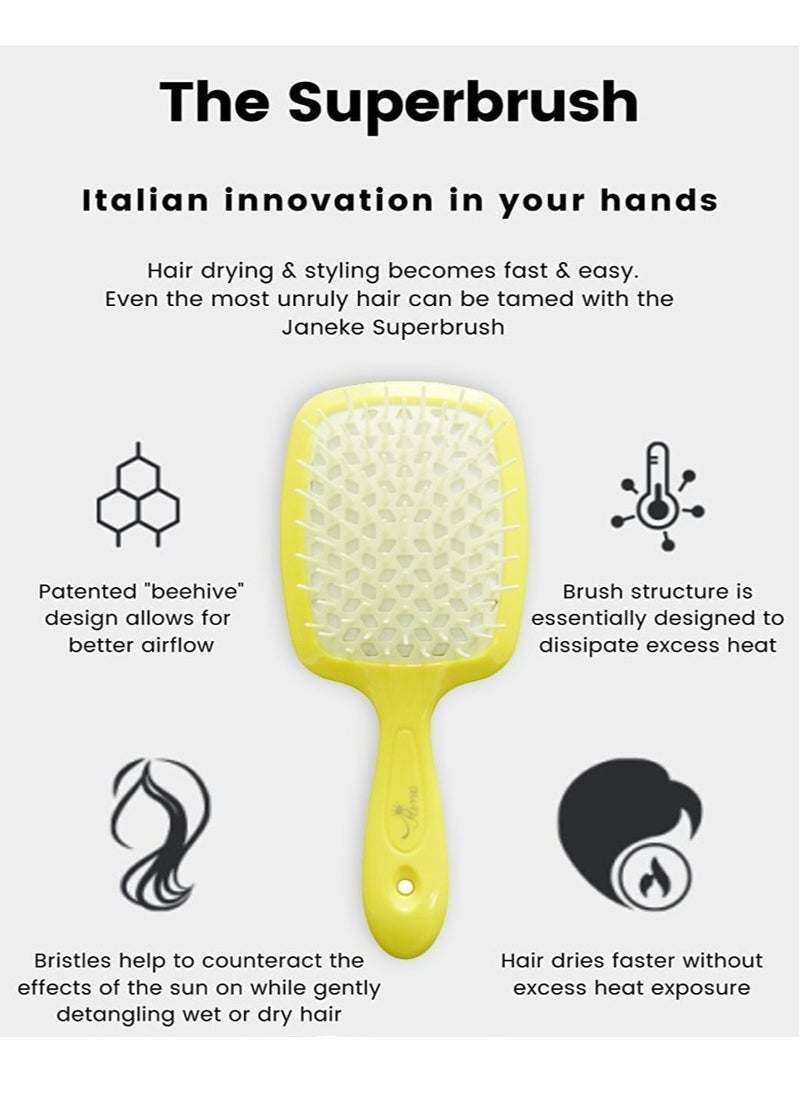 Prime Hair Brush Professional Detangler Superbrush Scalp Massage Comb Paddle Brush Ribs Comb Vented Detangling Hair Brush for Long Thick Thin Curly Tangled Wet Dry Hair Detangler Set of 2  - Image 2