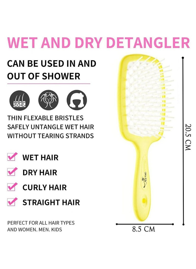 Prime Hair Brush Professional Detangler Superbrush Scalp Massage Comb Paddle Brush Ribs Comb Vented Detangling Hair Brush for Long Thick Thin Curly Tangled Wet Dry Hair Detangler Set of 2  - Image 4